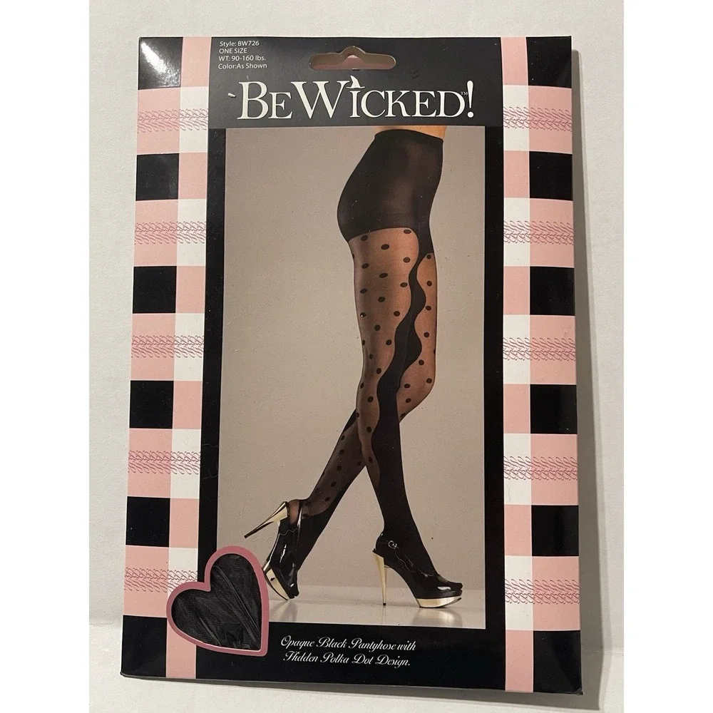 BeWicked Go Fish Black Fishnet Crotchless Pantyhose O/S NEW